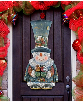 Designocracy Old World Christmas Snowman Door Hanger