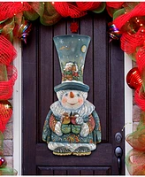 Designocracy Old World Christmas Snowman Door Hanger