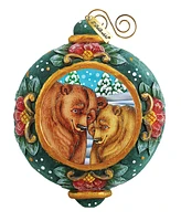 G.DeBrekht Hand Painted Grizzly Bear Scenic Ornament