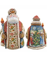 G.DeBrekht Woodcarved Hand Painted Treasured Trimming Santa Figurine