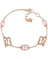 Morganite & Heart Charm Bracelet (2-7/8 ct. t.w.) in 14k Rose Gold