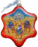 G.DeBrekht Three Kings Snowflake Glass Ornament