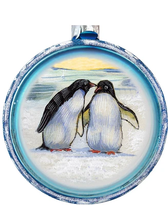 G.DeBrekht Penguins C Ball Glass Ornament