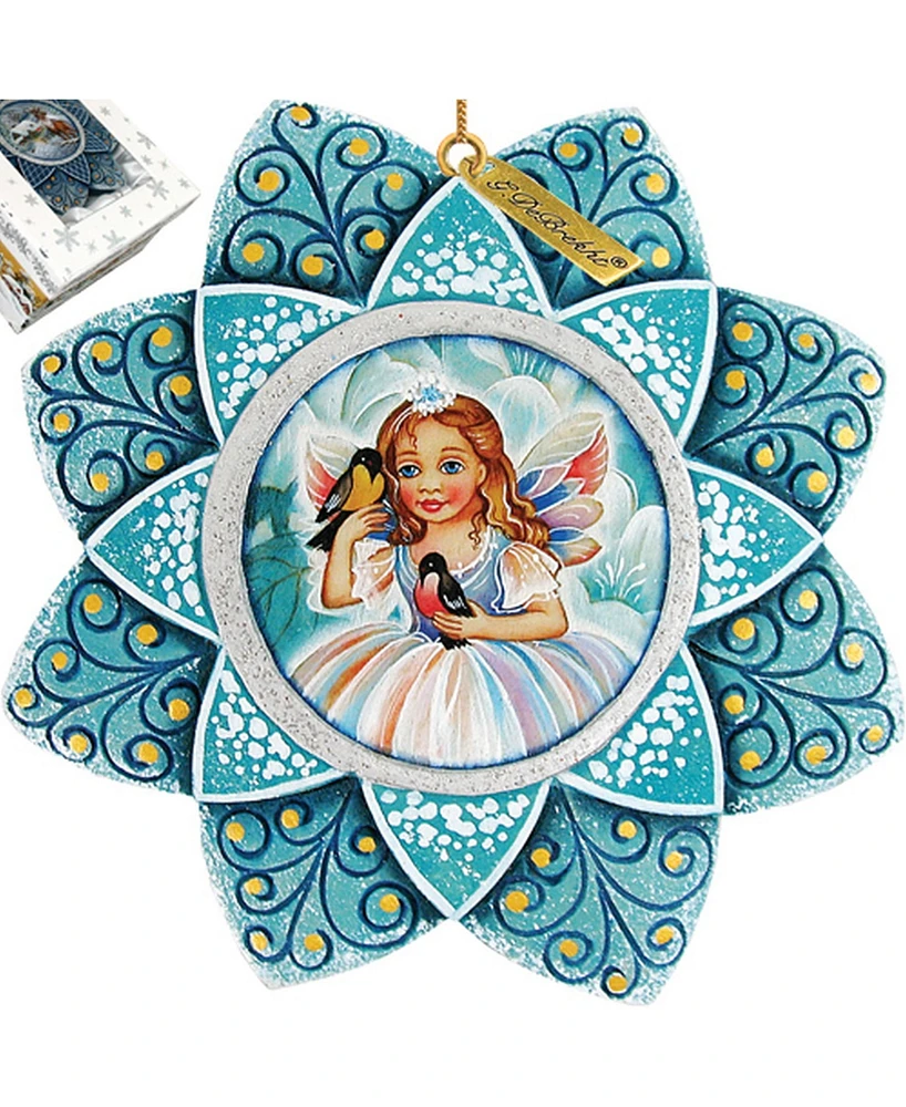 G.DeBrekht Hand Painted Scenic Ornament Fairy Snowflake