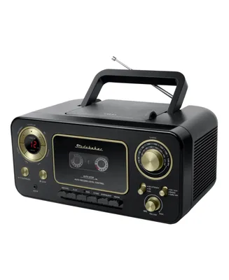 Studebaker SB2135BG Portable Cd Player with Am/Fm Radio and Cassette Player/Recorder - Black