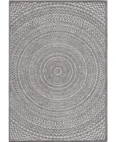 Closeout! Edgewater Living Bourne Cerulean Silver 6'6" x 9'6" Outdoor Area Rug