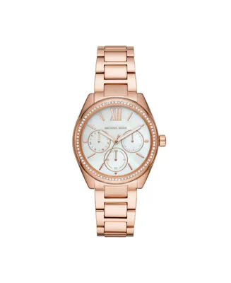 Michael Kors Women's Janelle Multifunction Rose Gold-Tone Stainless Steel Bracelet Watch 36mm MK7095