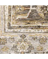 Jhb Designs Kumar Kum02 Beige and Gray 3'3" x 5' Area Rug