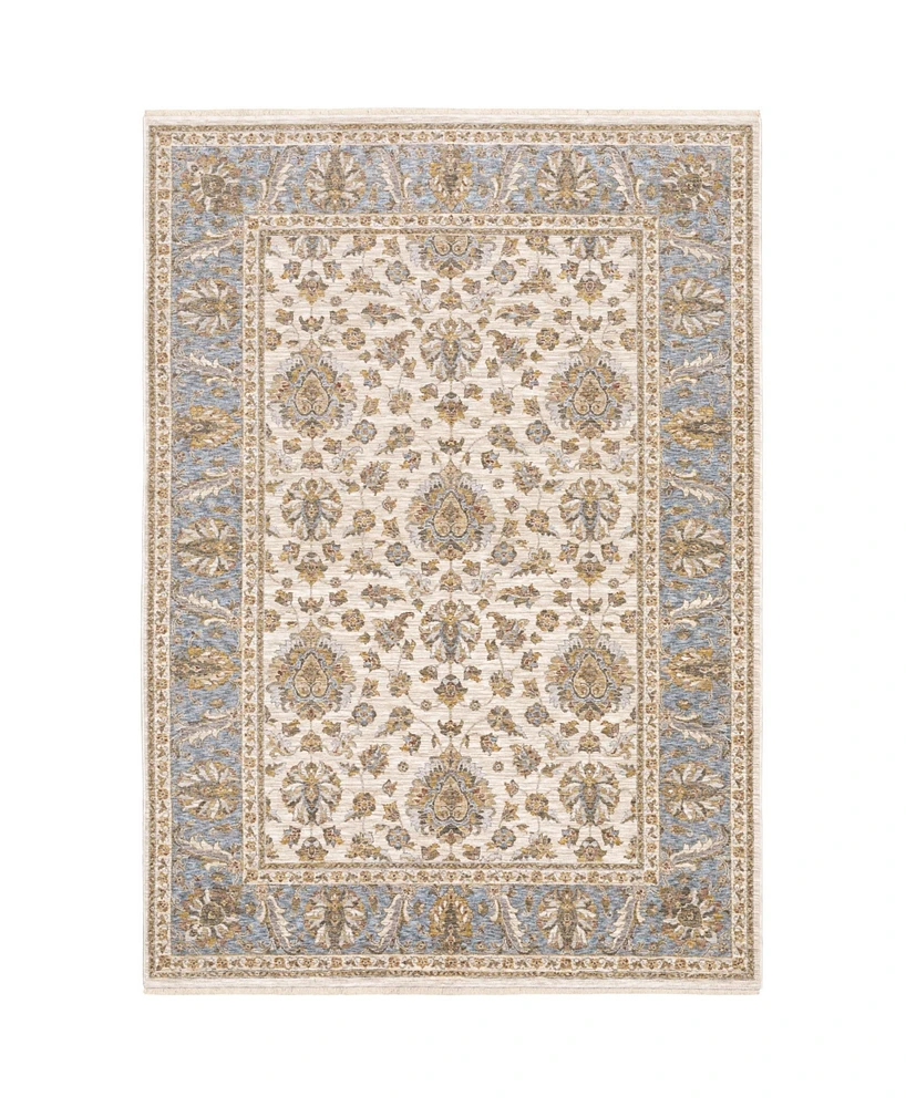 Jhb Designs Kumar Kum08 Ivory and Blue 6'7" x 9'6" Area Rug