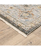 Jhb Designs Kumar Kum06 Gray and Blue 7'10" x 10'10" Area Rug