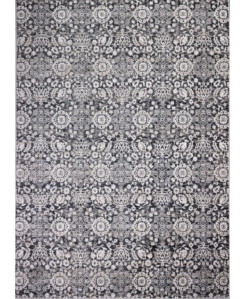 Bb Rugs Plymouth Ply-03 Charcoal 2'6" x 8' Runner Rug