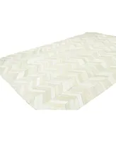 Bb Rugs Cowhide Fie-01 White 2'6" x 8' Runner Rug