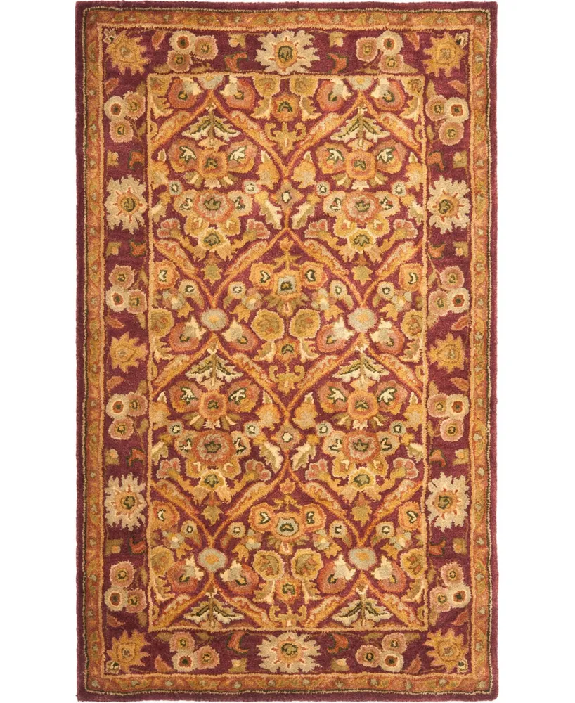 Safavieh Antiquity At51 Wine and Gold 3' x 5' Area Rug