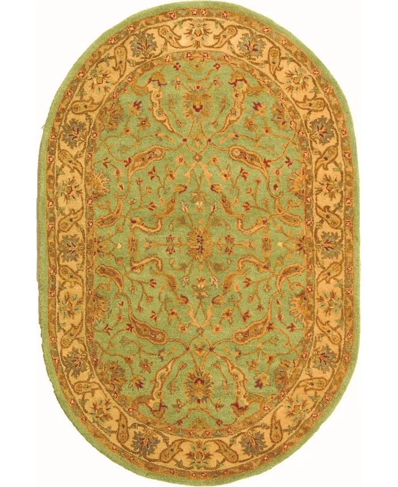 Safavieh Antiquity At311 Teal and Beige 4'6" x 6'6" Oval Area Rug