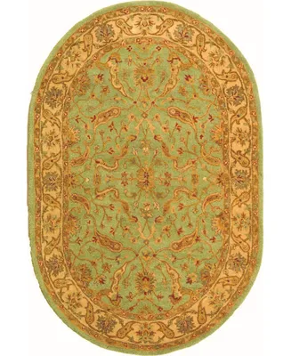 Safavieh Antiquity At311 Teal and Beige 4'6" x 6'6" Oval Area Rug