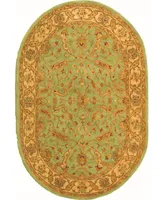 Safavieh Antiquity At311 Teal and Beige 4'6" x 6'6" Oval Area Rug