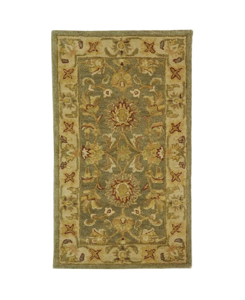 Safavieh Antiquity At313 Green and Gold 2'3" x 14' Runner Area Rug