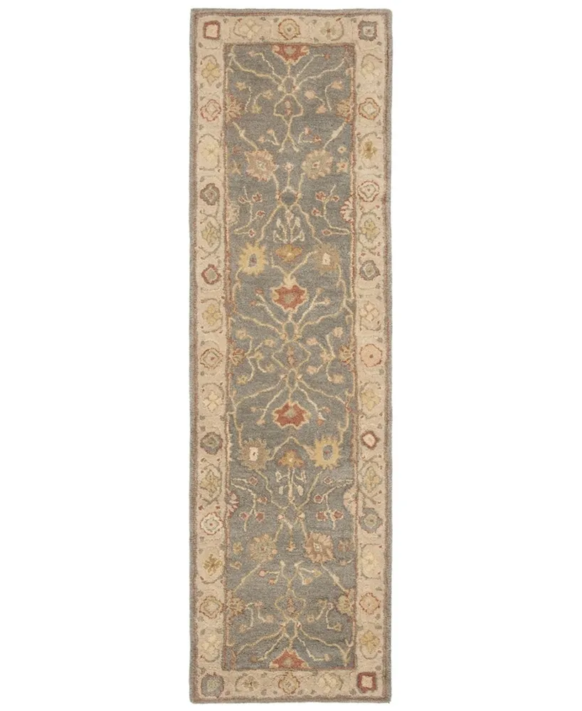 Safavieh Antiquity At314 Blue and Ivory 2'3" x 10' Runner Area Rug