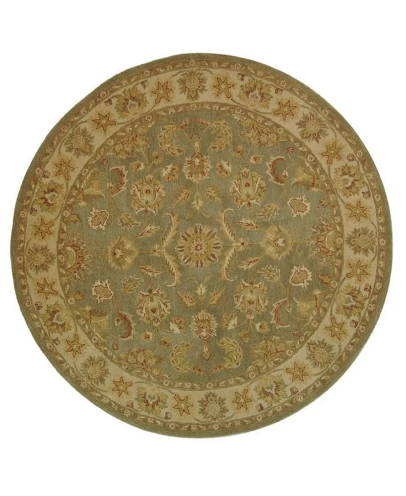 Safavieh Antiquity At313 Green and Gold 8' x 8' Round Area Rug