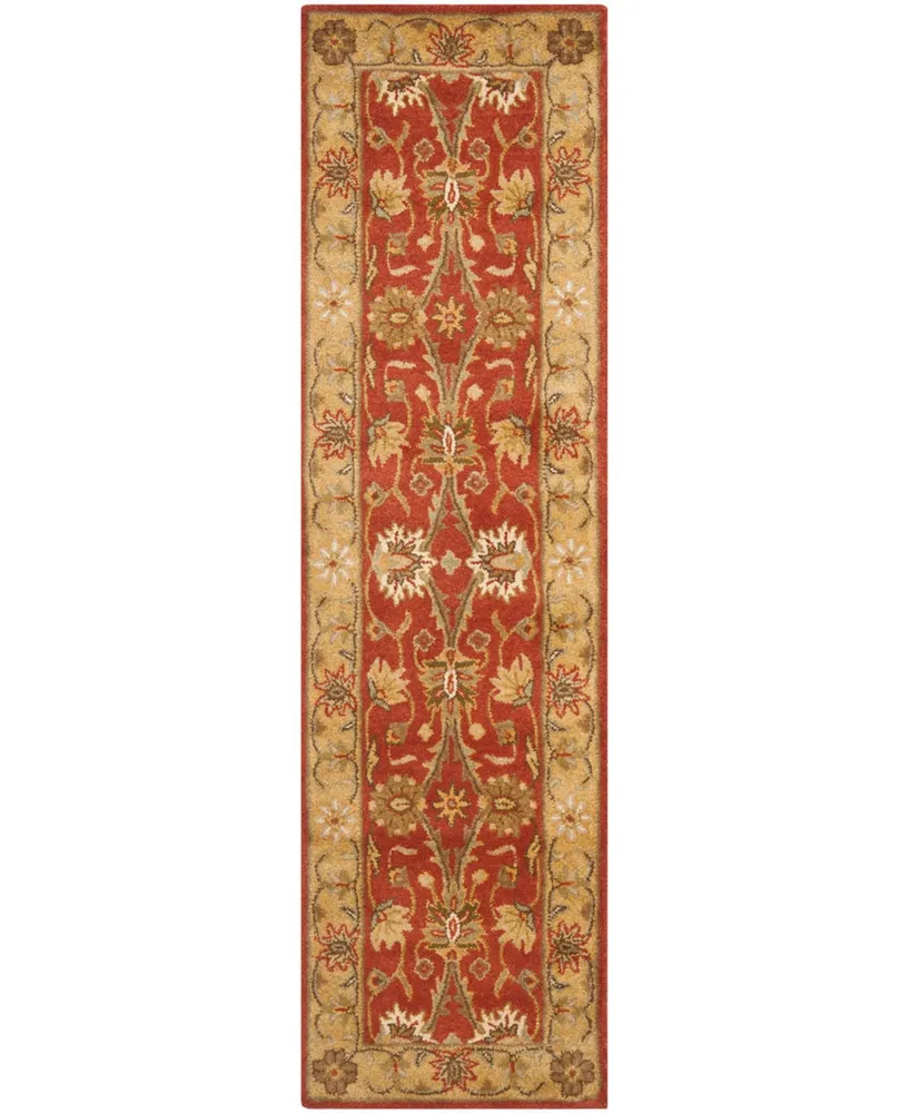 Safavieh Antiquity At249 Rust and Gold 2'3" x 12' Runner Area Rug