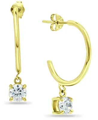 Giani Bernini Cubic Zirconia Dangle Hoop Earrings 18k Gold-Plated Sterling Silver, Created for Macy's