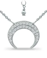 Giani Bernini Cubic Zirconia Crescent Moon Pendant Necklace in Sterling Silver, 16" + 2" extender, Created for Macy's