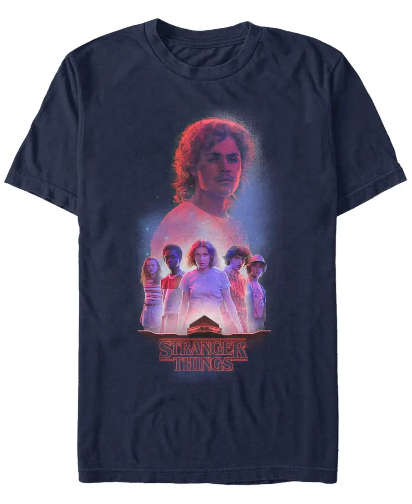 Fifth Sun Men's Stranger Things Billy Starcourt Group Poster Short Sleeve T-Shirt