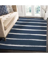 Martha Stewart Collection Chalk Stripe MSR3617C Navy 2'6" x 10' Runner Area Rug