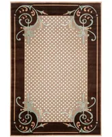 Martha Stewart Collection Scrollwork MSR4446B Brown 7'10" x 11'2" Area Rug