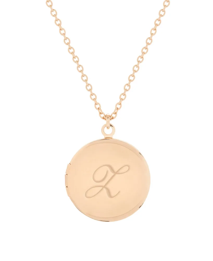 brook & york 14K Gold Plated Isla Initial Long Locket Necklace