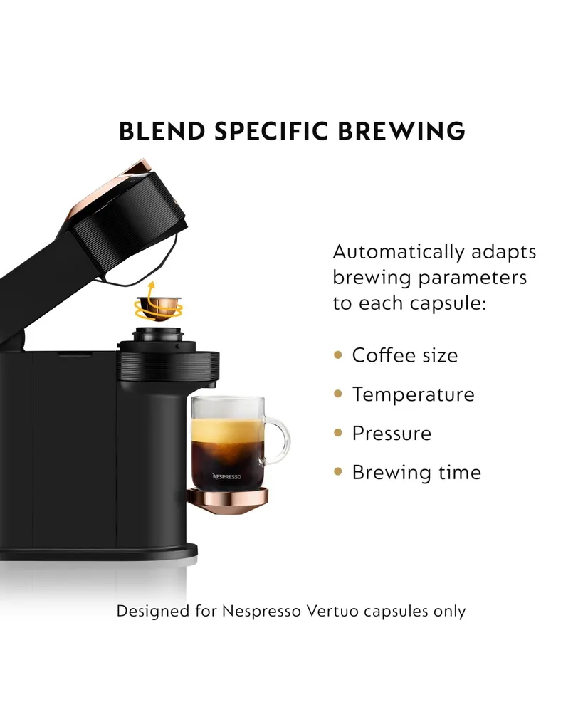 Nespresso Vertuo Next Premium Coffee and Espresso Machine by De'Longhi, Black Rose Gold with Aeroccino Milk Frother - Black Rose Gold