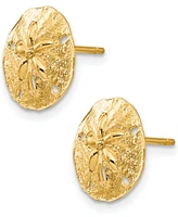 Sand Dollar Stud Earrings in 14k Gold