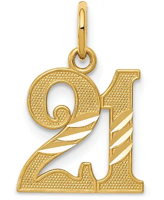 21 Charm Pendant in 14k Gold