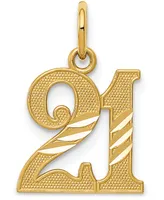 21 Charm Pendant in 14k Gold