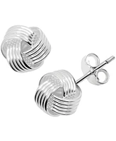 Love Knot Stud Earrings in Silver or Gold Plate