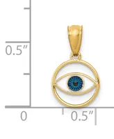 Evil Eye Charm Pendant in 14k Gold and Enamel