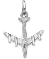 Airplane Charm Pendant in 14k White Gold