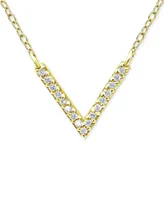 Giani Bernini Cubic Zirconia Mini-Chevron 16" Pendant Necklace, Created for Macy's