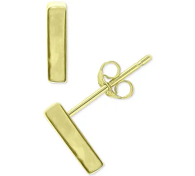 Giani Bernini Polished Bar Stud Earrings in 18k Gold-Plated Sterling Silver or Sterling Silver, Created for Macy's
