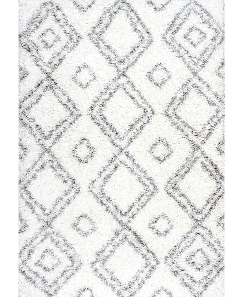 nuLoom Iola OZSG18A White 3'2" x 5' Area Rug