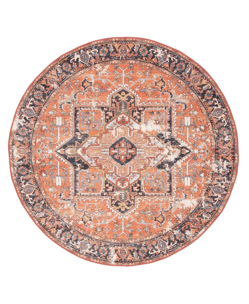 nuLoom Sherita DISA05A Rust 5' x 5'5" Round Area Rug