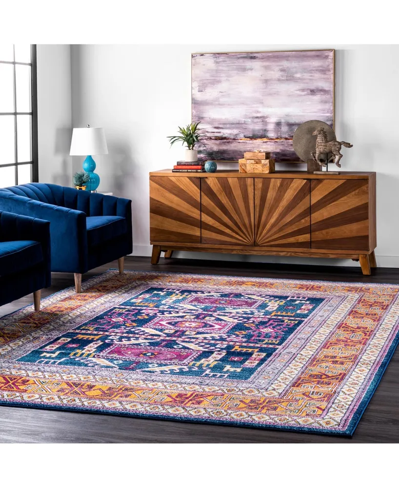 nuLoom Marisela RZBD48A Navy 5' x 7'5" Area Rug