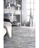 nuLoom Maile HMDM01A Blue 2'6" x 6' Runner Rug