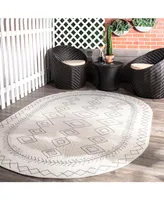 nuLoom Serna OWDN23A Ivory 5'3" x 7'6" Outdoor Area Rug