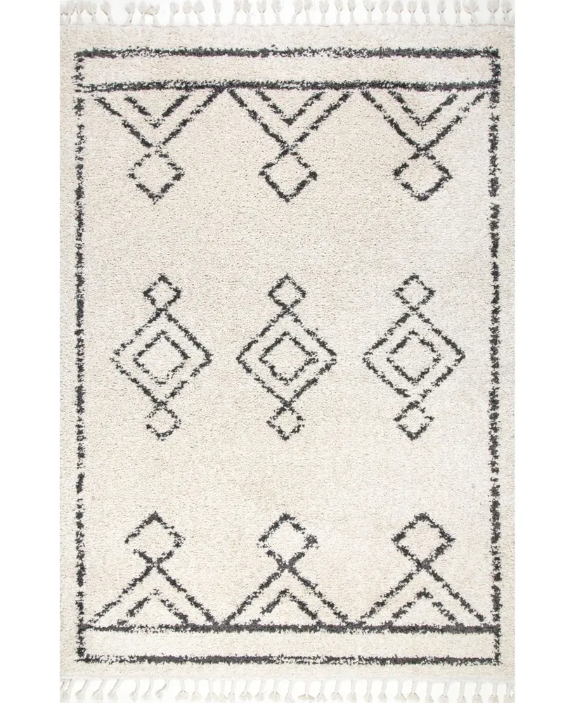 nuLoom Mackie GCDI03A Ivory 5'3" x 7'7" Area Rug