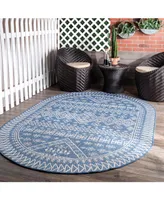 nuLoom Kandace OWDN24A Blue 5'3" x 7'6" Outdoor Area Rug