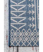 nuLoom Kandace OWDN24A Blue 8'6" x 13' Outdoor Area Rug