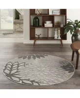 Nourison Home Aloha ALH05 Silver 4' Round Rug