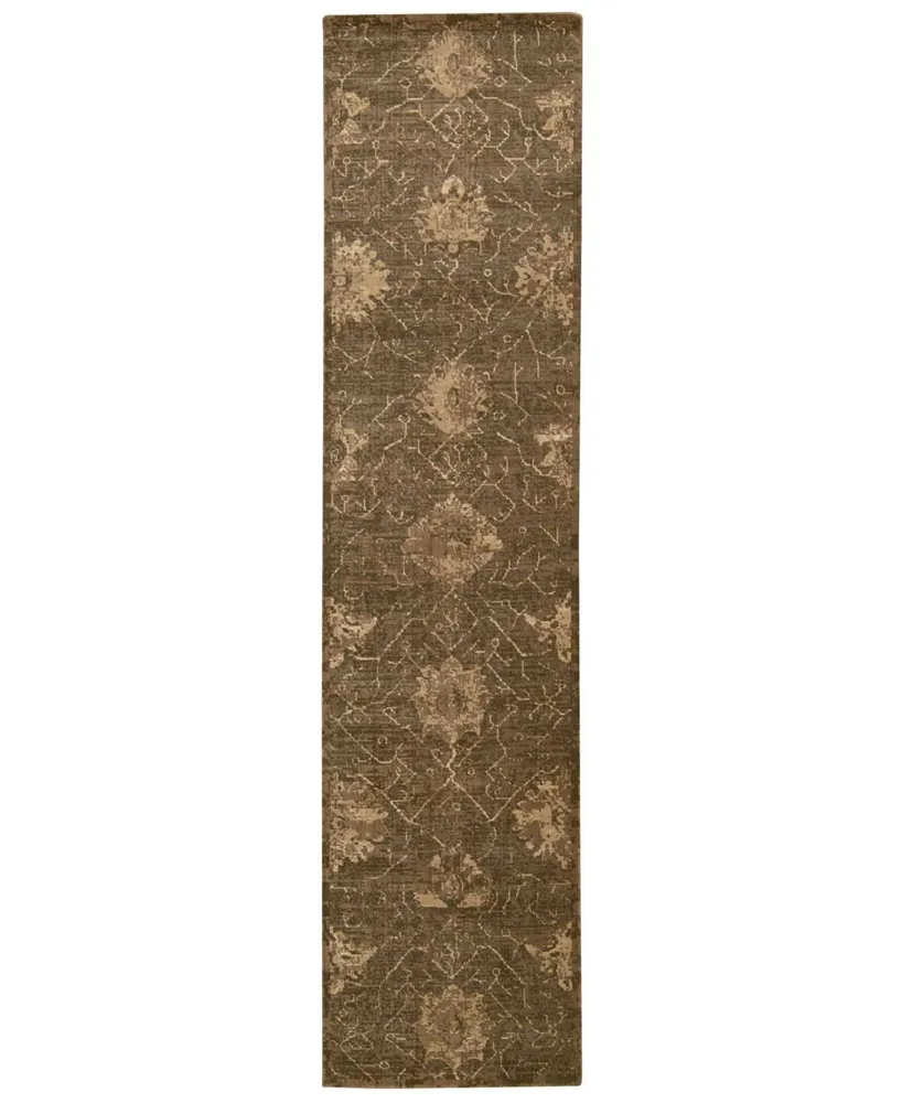 Nourison Home Silken Allure SLK08 Chocolate 2'5" x 10' Runner Rug