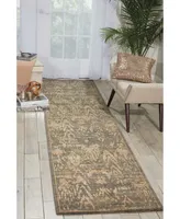 Nourison Home Silken Allure SLK17 Slate 2'5" x 10' Runner Rug